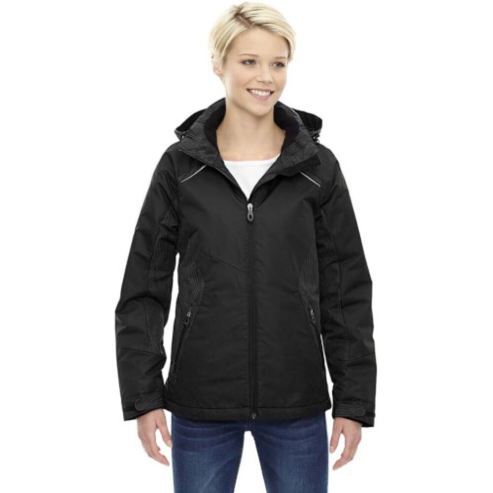 Ash City - North End Ladies' Linear Insulated Jacket with Print - 78197 - Black